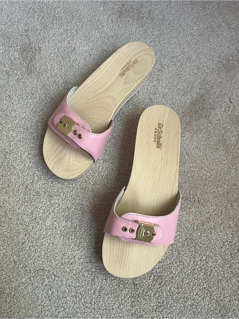 Dr. Scholl's the Original Slide Sandal clog pink leather size 8 Italy